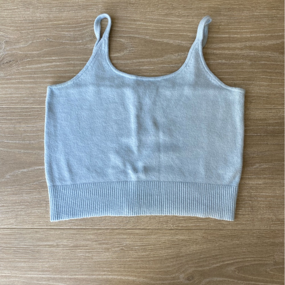 Old Navy Soft Blue Knit Crop Tank Top Minimalist Lounge Cami Small